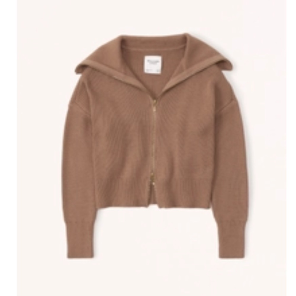 Abercrombie & Fitch Double Zipper Ribbed Cardigan